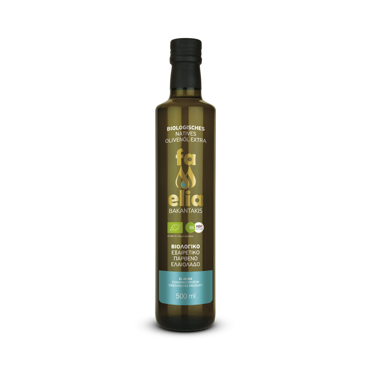 FAMELIA OLIVE - BAKANTAKIS - Extra Virgin Olive Oil - Dorica-500ml-BIO